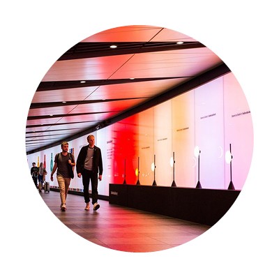 Haberdashery installation in the Light Tunnel at kings cross